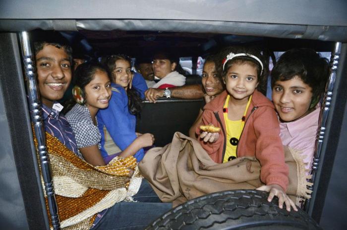 Hvor mange indere får du plass til i en Maruti-Jeep? Foto: Stein Inge Stølen