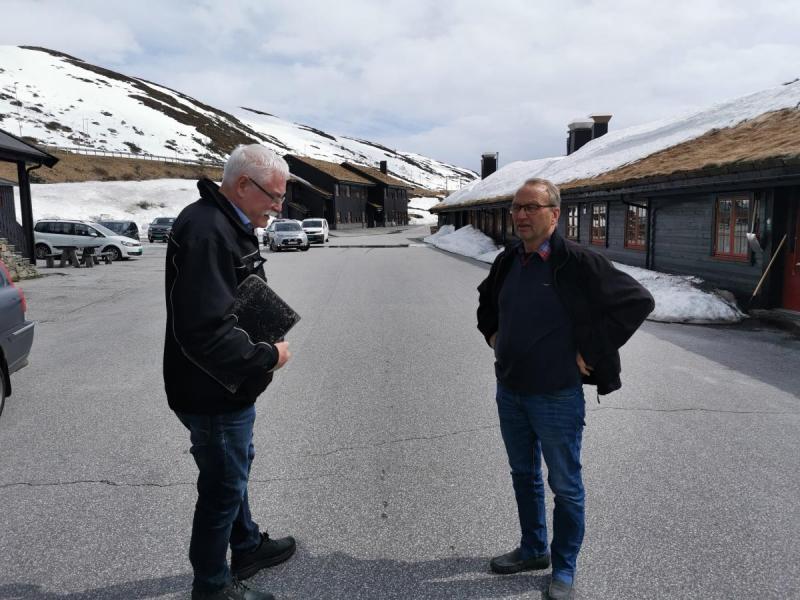 Sigve fra Suldal og Knut fra Telemark godslinjer fra møtet med Vegvesenet ang. E134