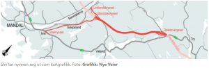 Den nyåpna strekningen mellom Kristiansand og Mandal