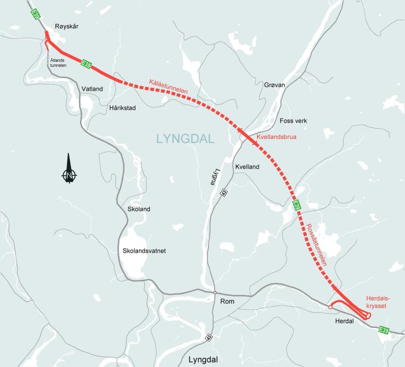 Ny E39 forbi Lyngdal åpnet denne uka