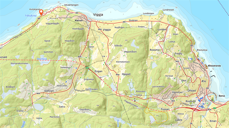Fylkesveg 800 stenges ved Tråsåvika i SKaun kommune