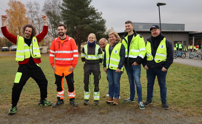 GOD INNSATS: Fra venstre: Viggo Venn, Ruben Viggen fra Gunnar Knutsen, Sunniva Holt Fra Ask Industrimontasje, Kjell Olafsrud fra NLF(i blindsonen), Sissel Heen fra NLF, Knut Gravråk fra NLF og Tomas Nafstad. fra Nordisk Gasstransport.