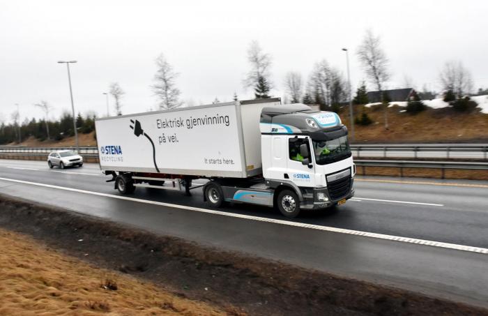 Denne elektriske lastebilen ble satt i trafikk mellom Oslo og Moss i år. Foto: Stein Inge Stølen