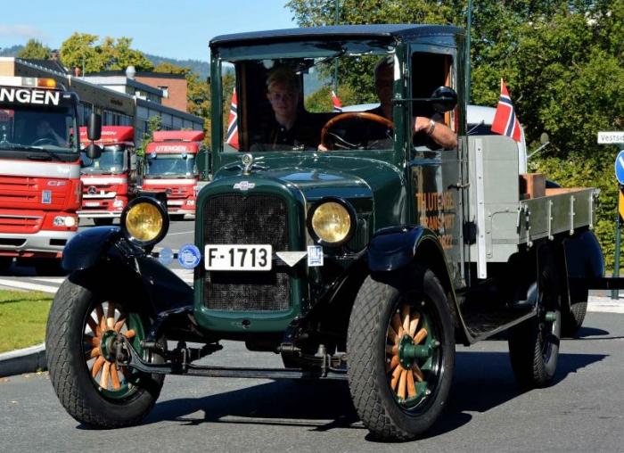 STARTET HER: Den 15. april 1924 fylte Thorbjørn Utengen 10 liter bensin på en 1923-modell Pedalford og Utengen Transport så dagens lys. 