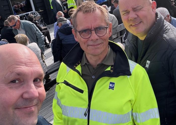 Fra venstre: fylkesleder i NLF Finnmark Pål Olsen, regionsjef Odd-Hugo Pedersen og forbundsstyrerepresentant Rune Holmen.