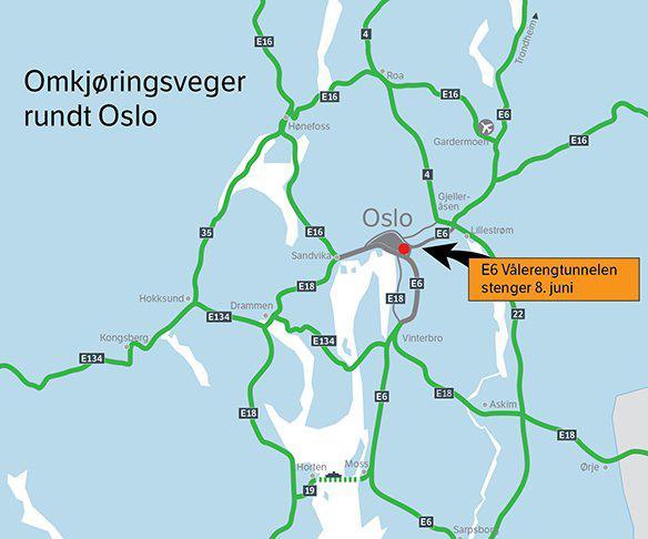 Omkjøringsveger rundt Oslo. Ill.: Statens vegvesen