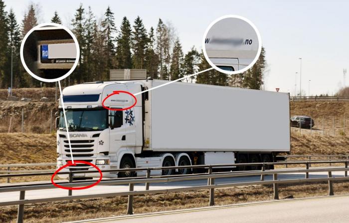 Et eksempel på utenlandske transportører som tydelig signaliserer at Norge er hovedmarkedet. Foto: Stein Inge Stølen