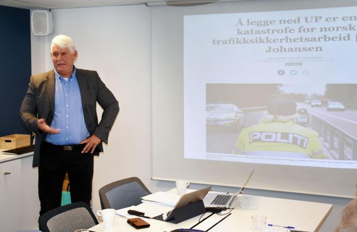 UP-sjef Runar Karlsen understreker at han ikke er imot utvikling, men tror at å overføre UPs midler til politidistriktene kan redusere trafikksikkerhetssatsingen. Foto: Stein Inge Stølen