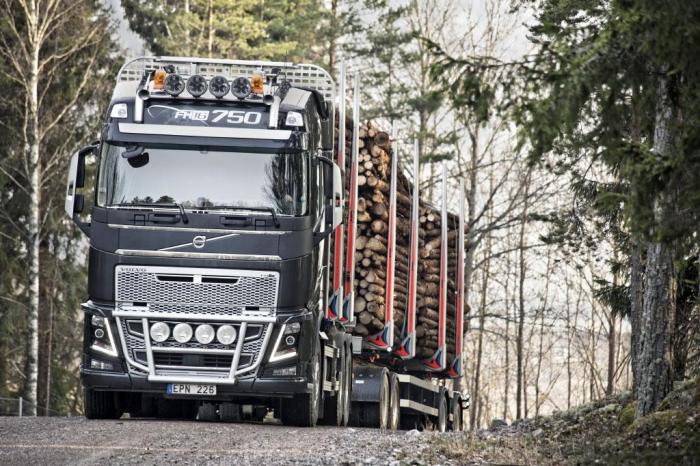 Volvos nye ESP-system gjør hverdagen litt sikrere, spesielt for sjåfører som kjører skogtransport. Foto: Volvo