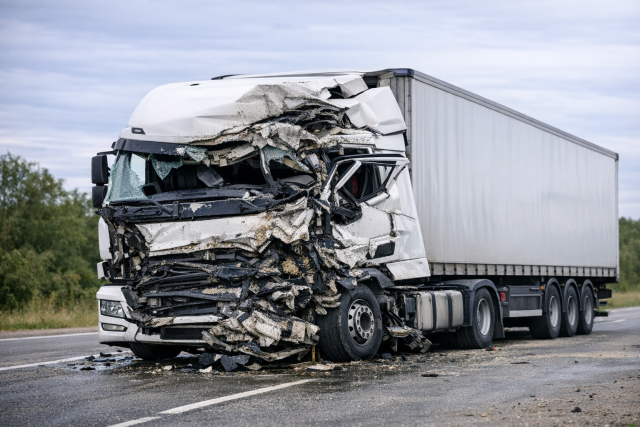 Se dramatisk redningsøvelse på Transportmessa: Yrkessjåfør reddes ut av krasjet tungbil