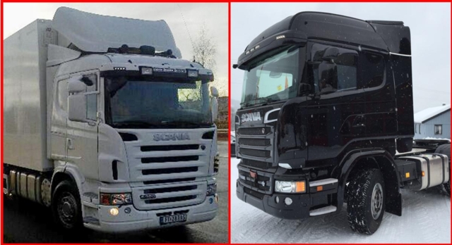 To lastebiler stjålet i helga