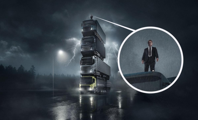 Volvo høye på seg selv - bokstavelig talt