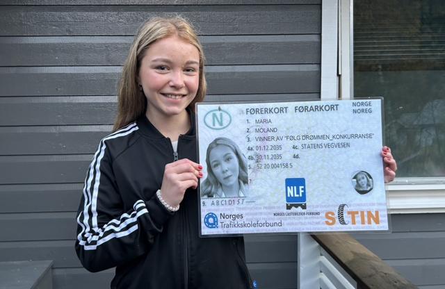 Maria (15) stakk av med seieren og vant førerkort 