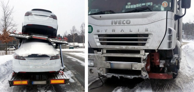 Frakter Teslaer på trafikkfarlige miljøbomber