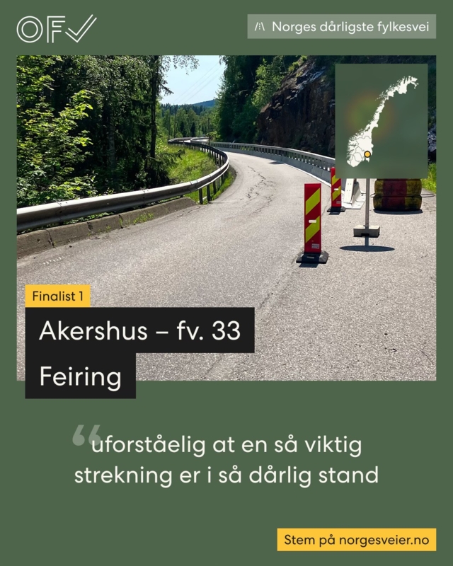 Fylkesvei 33 kåret til Norges verste fylkesvei