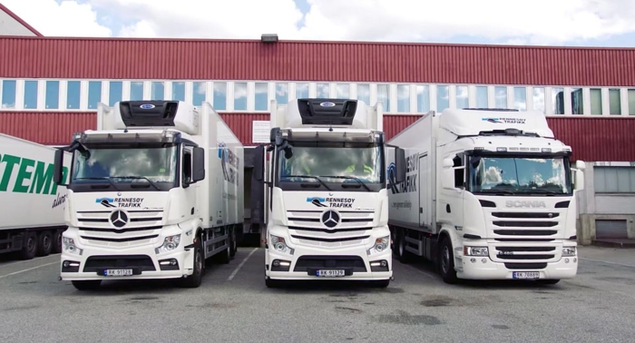 Rennesøy Trafikk holder til på Mosterøy og spesialiserer seg på lokaldistribusjon. Foto: Skjermdump, Youtube