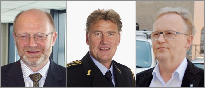 IKKE ENIGE: Erling Sæther (t.v.), Knut Danielsen og Jan-Terje Mentzoni. Foto; NHO, UP, Stig Odenrud