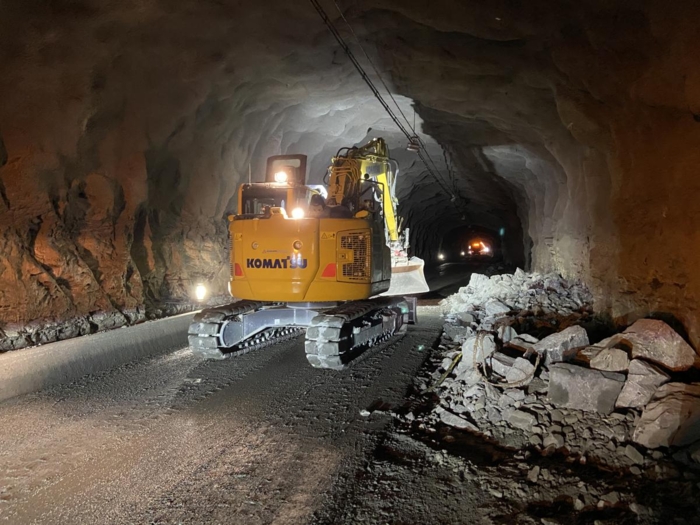 Slik ser det ut i Haukelitunellen nå. Foto: Helge Rasch