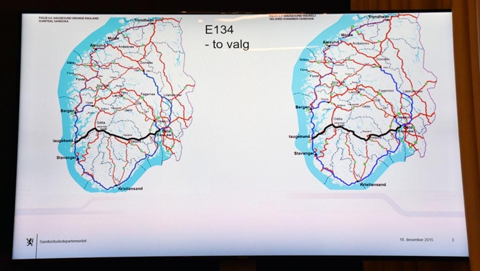 Hvis vegen blir lagt gjennom Rauland, kan reisetiden kuttes fra dagens 6 timer og 30 minutter til 4 timer og 40 minutter.