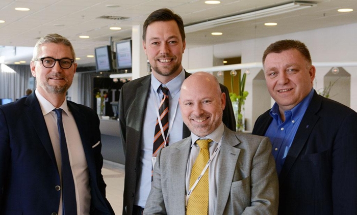 NLA-ledelsen: Erik Østergaard fra DTL, Richard Gegö i SÅ, Søren Hylstrup Larsen og administrerende direktør i NLF, Geir A. Mo