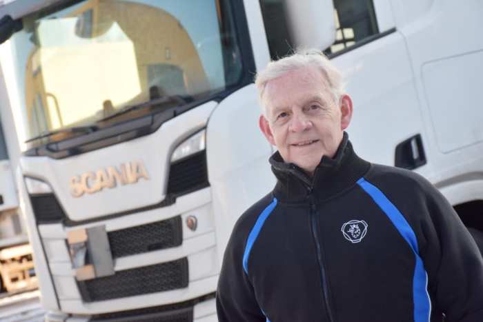 Den siste tiden kjørte Dan Nordberg Scania. Til tross for enkelte problemer opplevde han bilen som svært god. Nå er Scaniaen imidlertid solgt og Dan kjører for en annen lastebilbedrift. Foto: Stein Inge Stølen