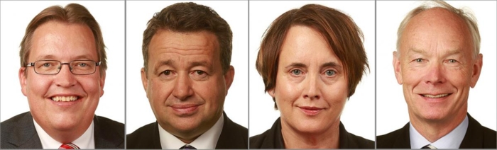 FORESLO: Sverre Myrli (Ap), Kjell-Idar Juvik (Ap), Janne Sjelmo Nordås (Sp) og Per Olaf Lundteigen (Sp). Foto: Stortinget/Terje Heiestad