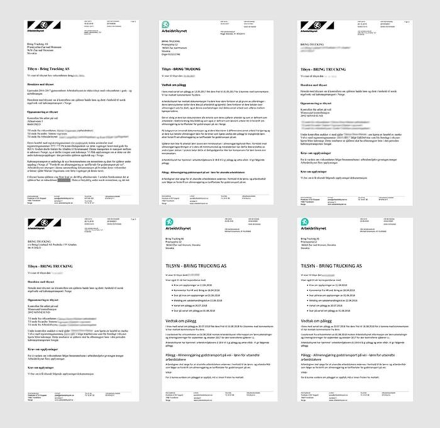 Av disse seks tilsynene er fire lukket. To er pågående. Det foreligger fortsatt brudd på lønnsbestemmelsene. Faksimile: Arbeidstilsynet