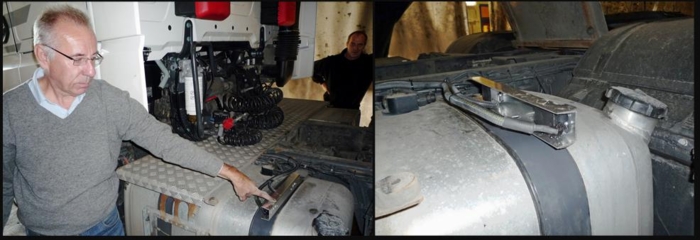 MONTERT: Frode Haugseth (t.v.) fra Safe4trucks og Helge Wenndberg fra Midt-Norge Bilservice.Foto: Torbjørn Stavdal