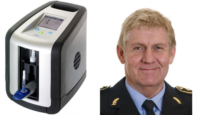 UP-sjef Runar Karlsen har sett en oppsving i antall anmeldelser etter at Dräger DrugTest 5000 kom i tjeneste. Foto: Dräger / Politiet