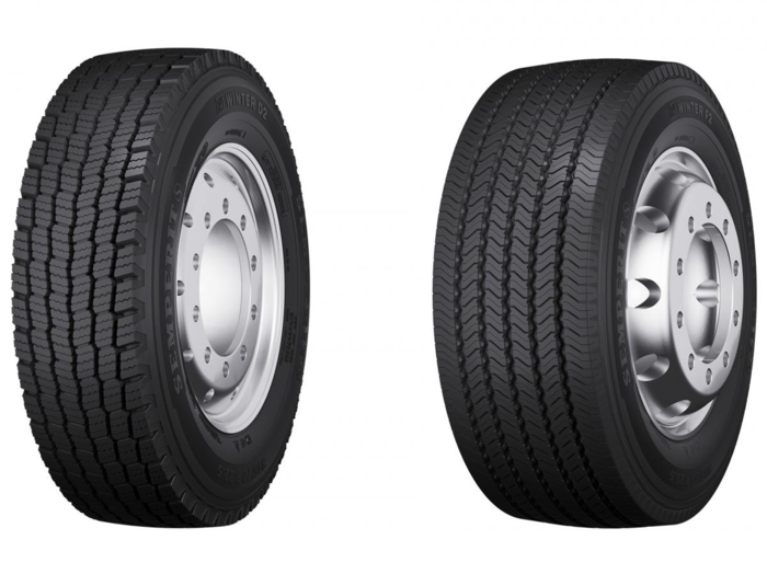 F.v. Drivdekk Semperit Winter F2 og Framdekk Semperit Winter D2