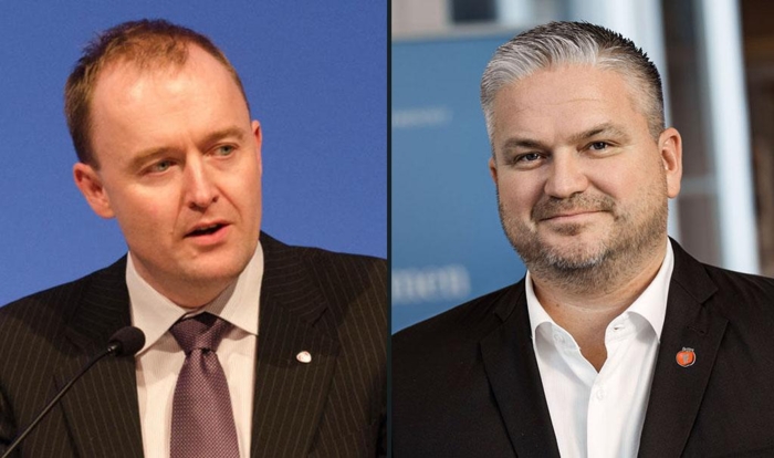 Nestleder i Transportkomiteen Eirik Sivertsen (AP) møter statssekretær i Samferdselsdepartementet Tom Cato Karlsen (FrP) til debatt under Kielseminaret 2016. Foto: Arbeiderpartiet / Samferdselsdepartementet