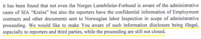 Kilde: Kreiss' svarbrev til Arbeidstilsynet, datert 30.04.2018