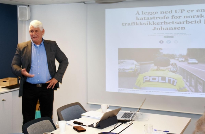 UP-sjef Runar Karlsen understreker at han ikke er imot utvikling, men tror at å overføre UPs midler til politidistriktene kan redusere trafikksikkerhetssatsingen. Foto: Stein Inge Stølen
